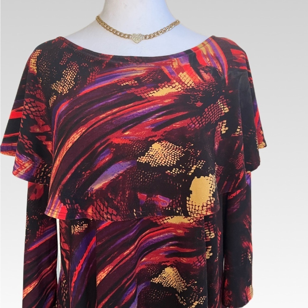 Antthony Multicolor Abstract Pattern blouse size XL - Picture 2 of 8